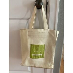 Furla Ivory‎ Calf Leather Ecobag Tote Shopper Shoulder Bag Limited Edition
